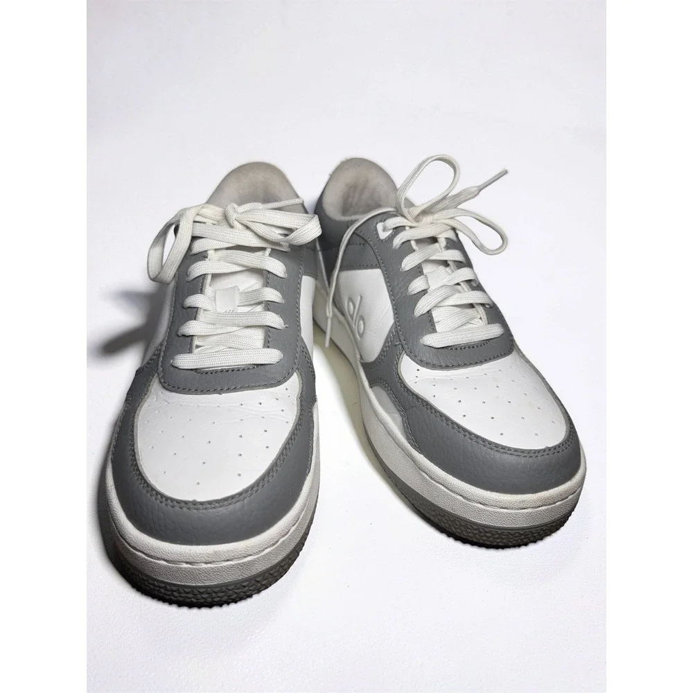 ALO Recovery Mode Sneakers Gray White Leather Unisex Women's 7.5 Mens Sz 6 EUC